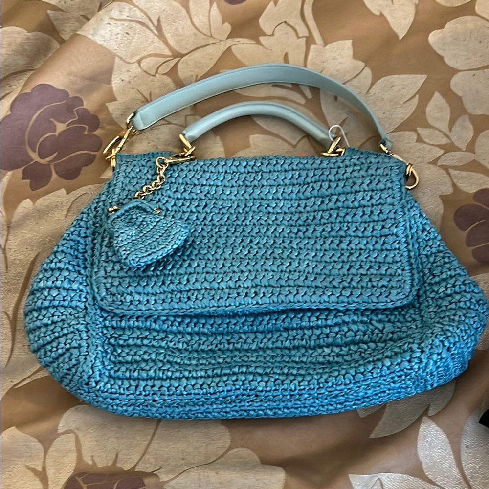 Elegant Dolce & Gabbana Blue Woven Handbag